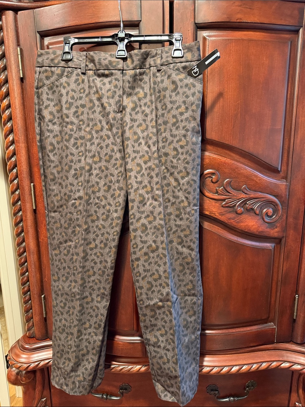 new directions Brown Leopard Print Cropped Trousers